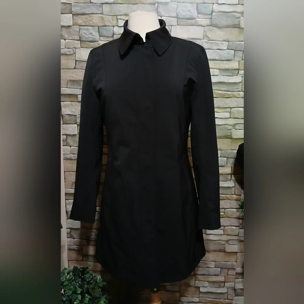Like New L8 Medium Womens Classic Black Trench Coat - Picture 2 of 7